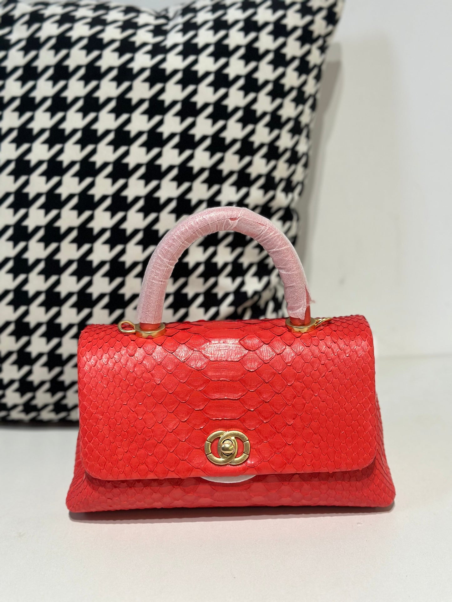 Genuine Python Skin Leather Top Handle Cross Body Bags-10