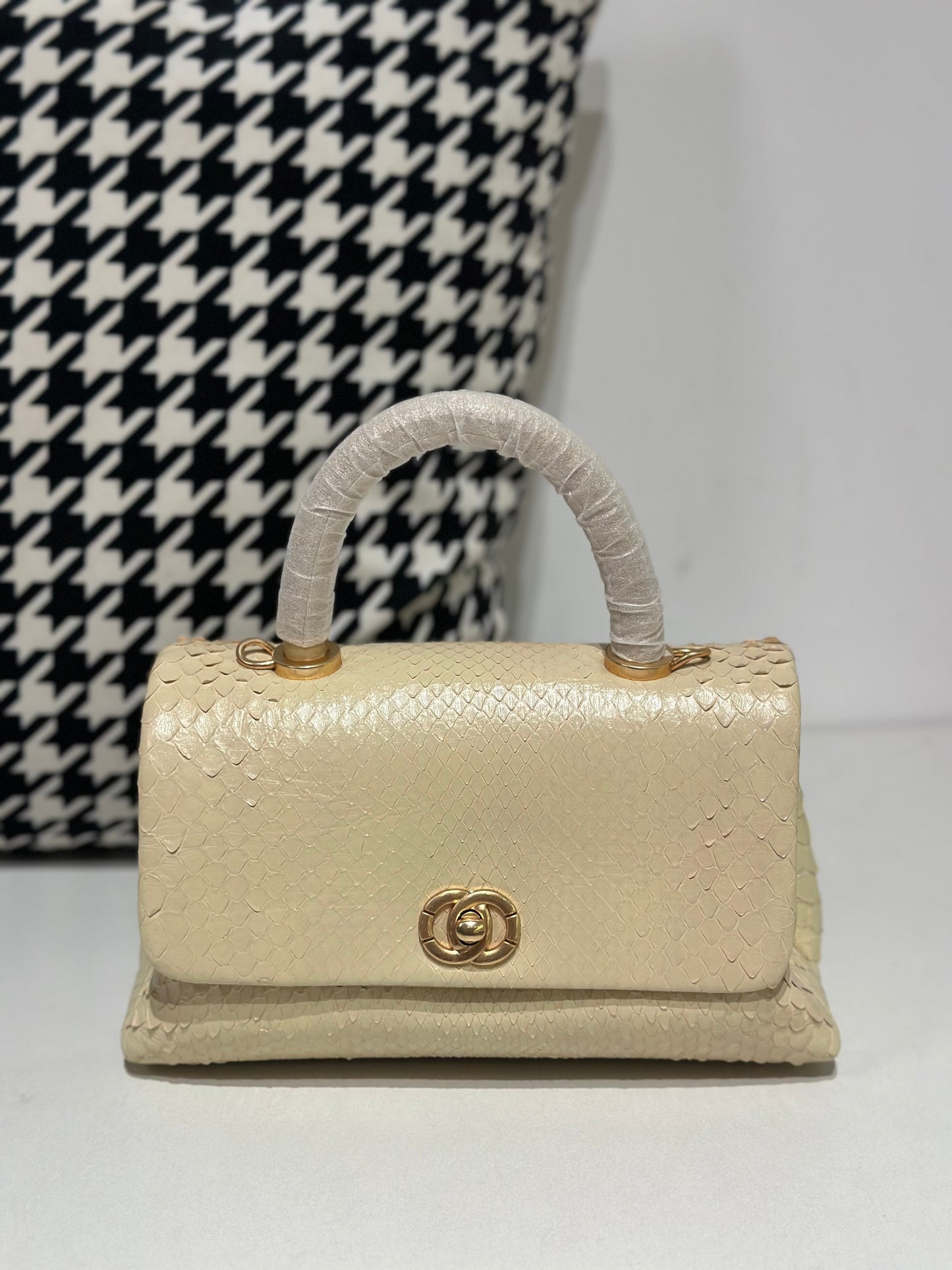 Genuine Python Skin Leather Top Handle Cross Body Bags-1