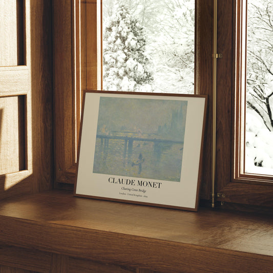 Claude Monet Poster · Charing Cross Bridge London 1899 · Impressionismus Kunstdruck · Themse Kunst · Vintage Deko ohne Rahmen