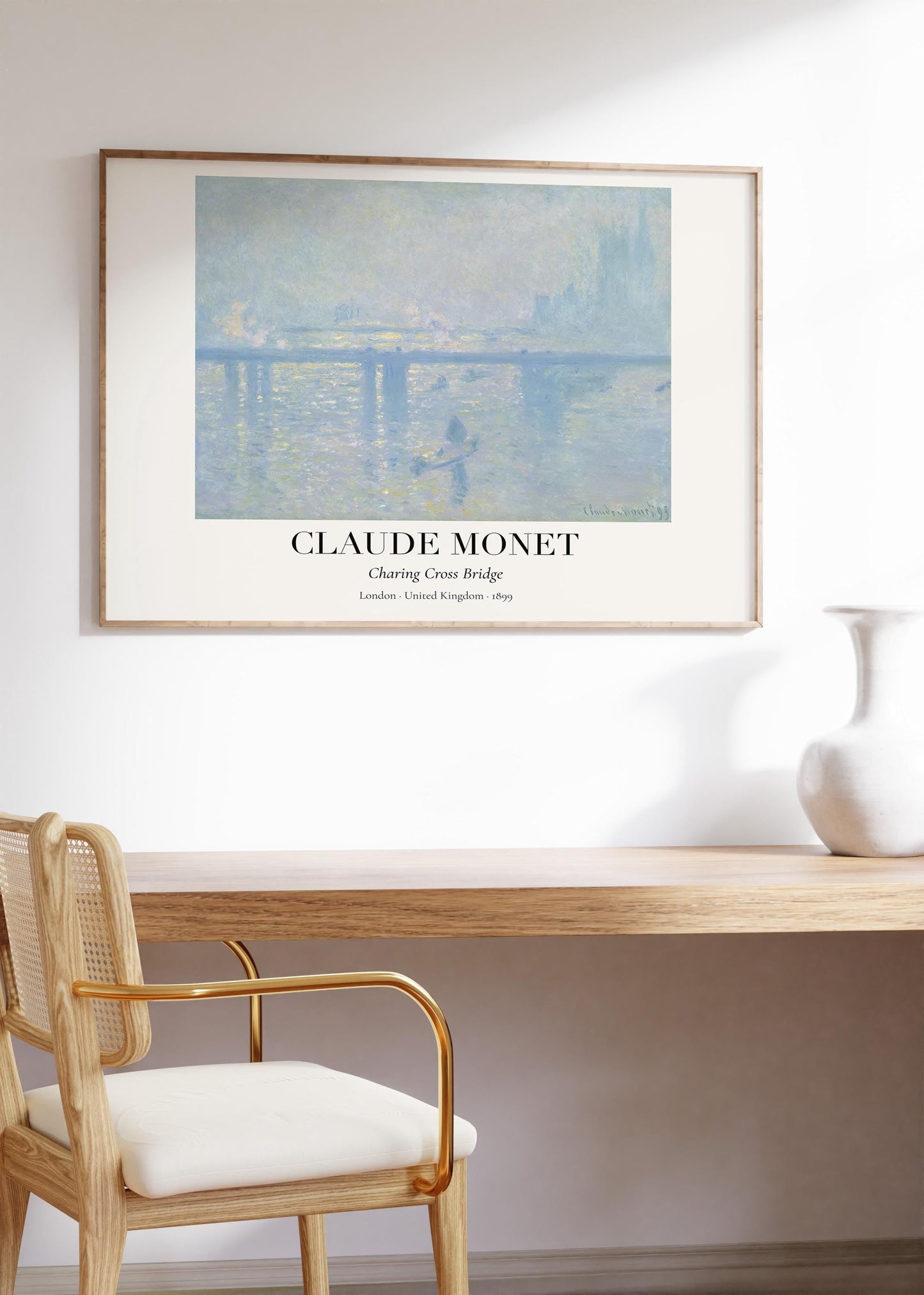 Claude Monet Poster · Charing Cross Bridge London 1899 · Impressionismus Kunstdruck · Themse Kunst · Vintage Deko ohne Rahmen