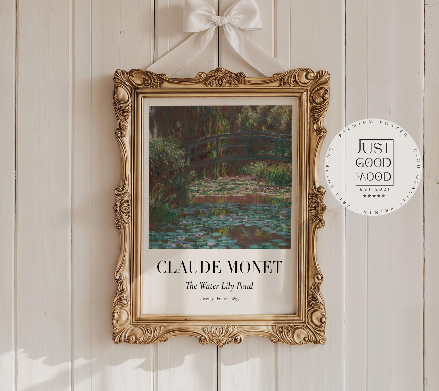 Claude Monet Poster · Water Lily Pond in Giverny 1899 · Seerosen Impressionismus · Kunst & Geschenkidee · Druckprint ohne Rahmen