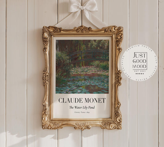 Claude Monet Poster · Water Lily Pond in Giverny 1899 · Seerosen Impressionismus · Kunst & Geschenkidee · Druckprint ohne Rahmen